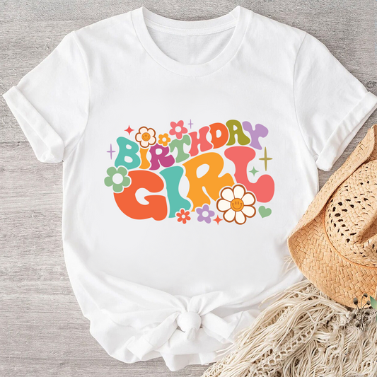 Birthday Girl Shirt, Birthday Party Girl Shirt, Birthday Girl Flower Shirt