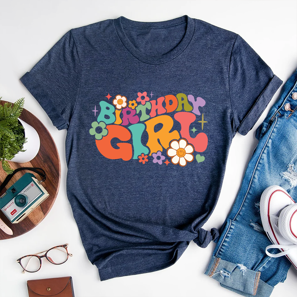 Birthday Girl Shirt, Birthday Party Girl Shirt, Birthday Girl Flower Shirt