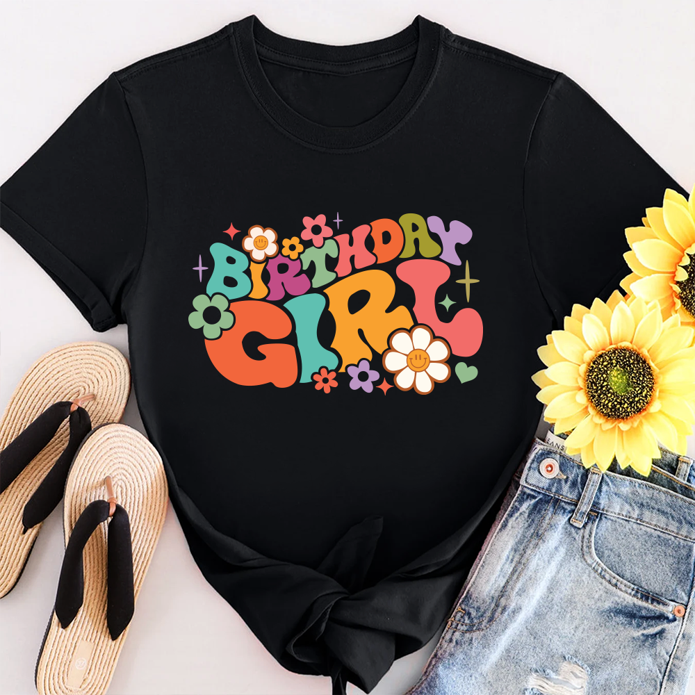 Birthday Girl Shirt, Birthday Party Girl Shirt, Birthday Girl Flower Shirt