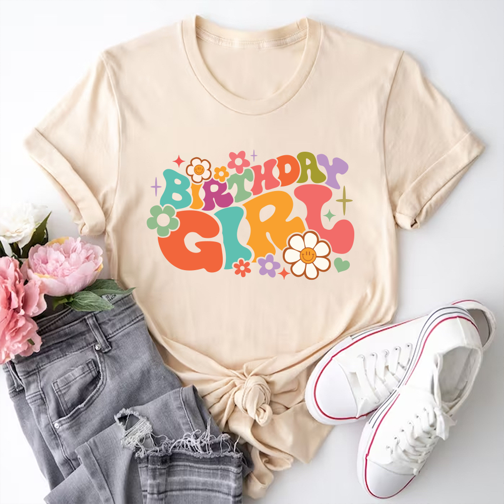 Birthday Girl Shirt, Birthday Party Girl Shirt, Birthday Girl Flower Shirt