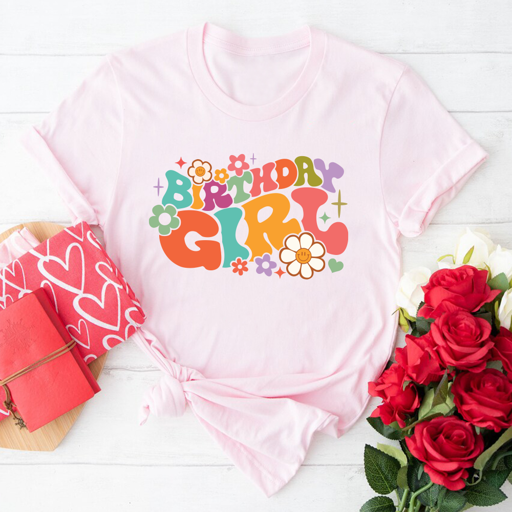 Birthday Girl Shirt, Birthday Party Girl Shirt, Birthday Girl Flower Shirt