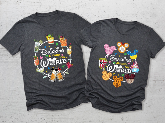 Snacking Around The World, Drinking Around The World, World Traveler Shirt, Disney Family Shirt, Epcot Disney Shirt, Holiday Shirt