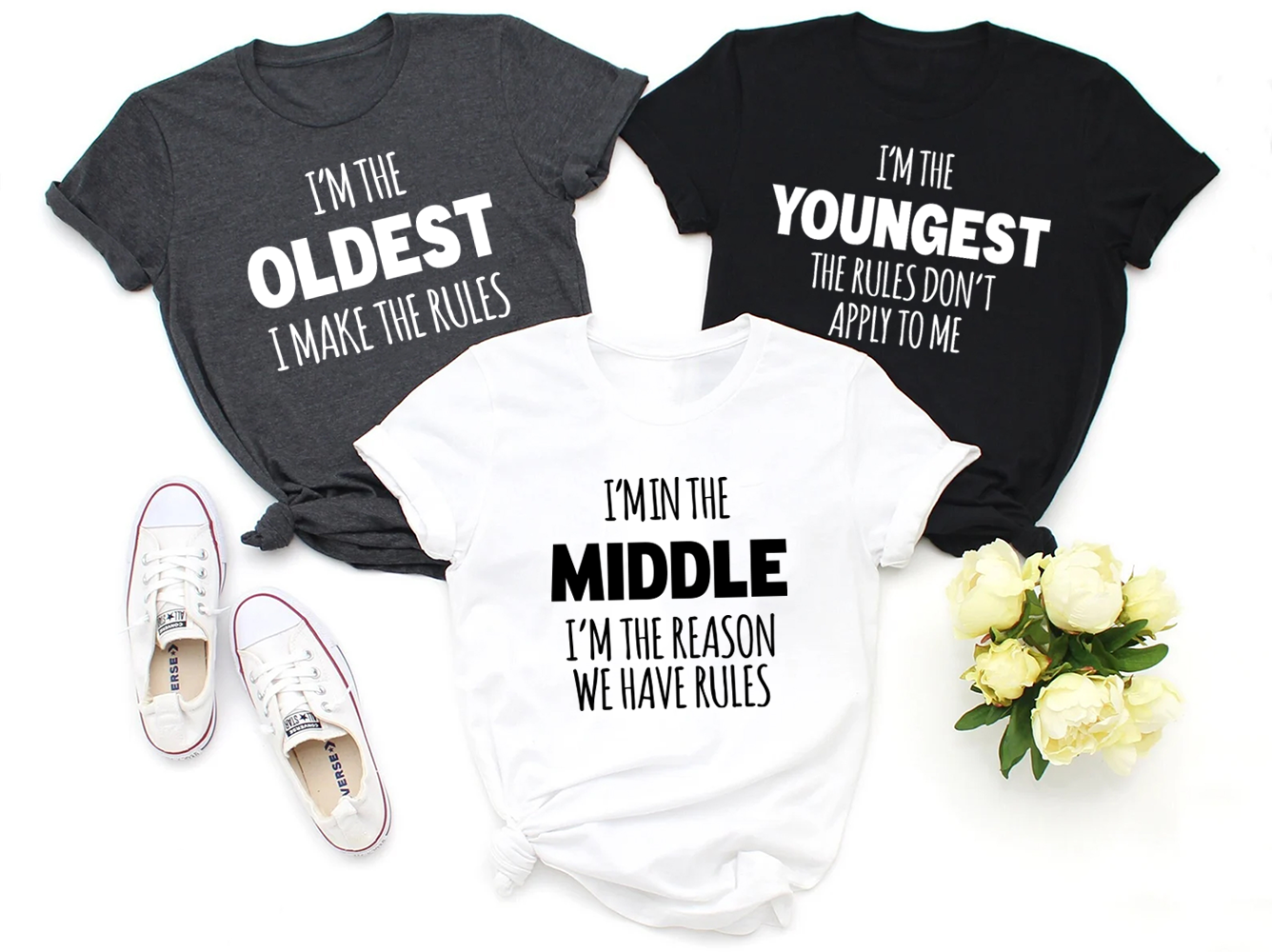 Oldest, Middle, And Youngest Shirts, Funny Adult Sibling Shirts, Sister Shirts, Brother Bhirts, Brother Gift, Sister Gift