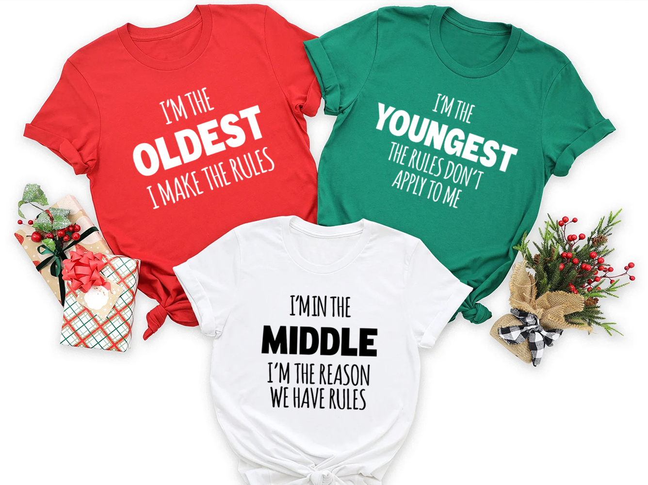 Oldest, Middle, And Youngest Shirts, Funny Adult Sibling Shirts, Sister Shirts, Brother Bhirts, Brother Gift, Sister Gift