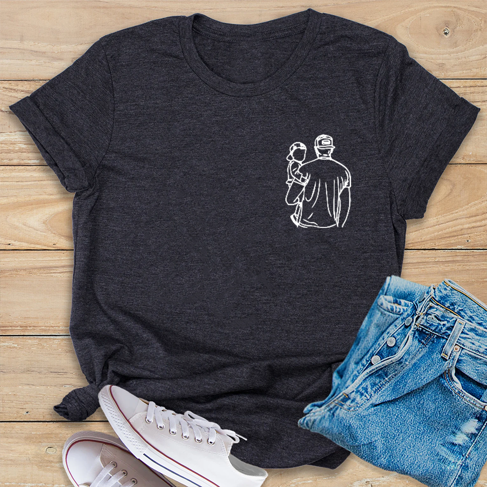 Father and Son Line Art Father Line Drawing Shirt, Fathers Day Shirt