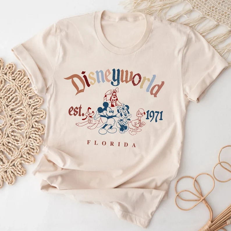 Retro Mickey And Friends Disneyworld Est 1971 T-shirt